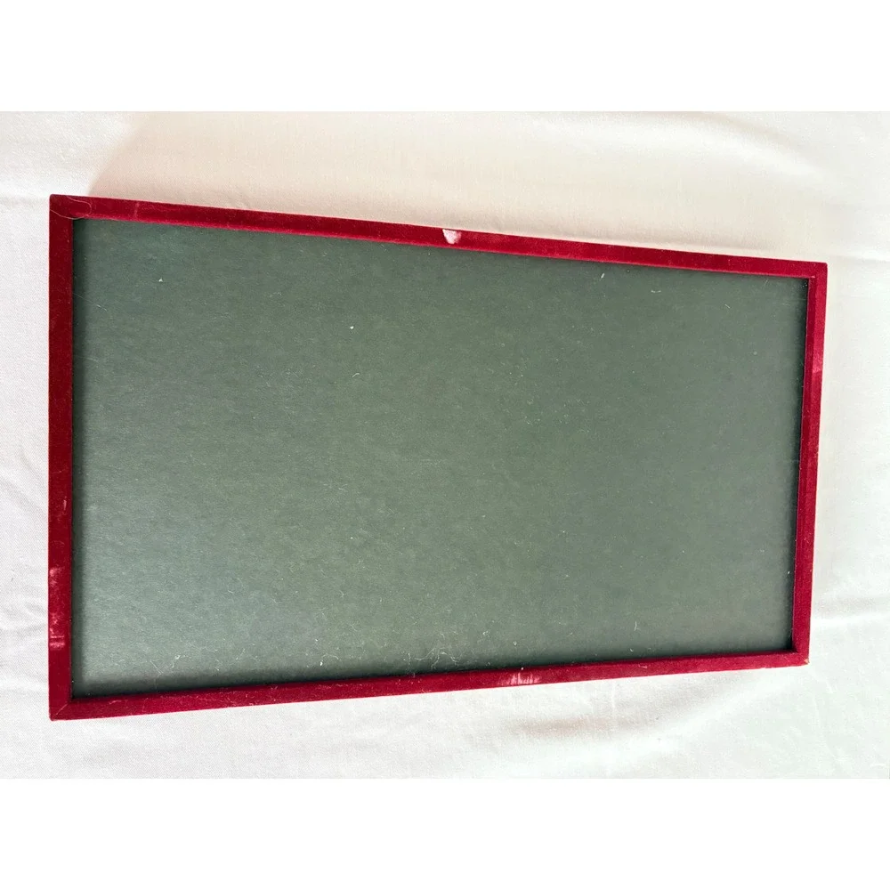Unbranded Velvet Jewelry Display Tray OS Burgundy Red  Multi-Slot Organizer